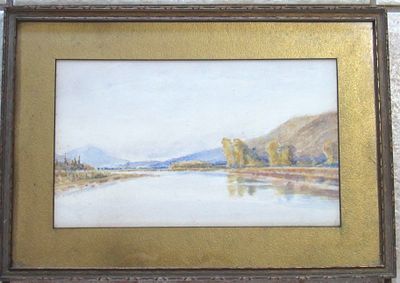 EARLY LAKE ON THE MOUNTAIN WATERCOLOR PAINTING. PRINCE EDWARD COUNTY. IMAGE SIZE 7.5" HIGH X 