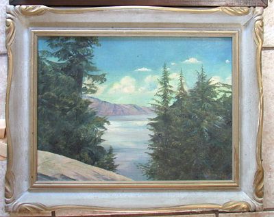 SIGNED NORTHERN ONTARIO LANDSCAPE OIL PAINTING ON BOARD. IMAGE SIZE 11.25" HIGH X 15.25" WIDE.