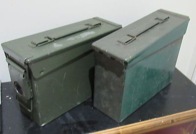 BIN PRICE $10. 2 SMALL MILITARY AMMO BOXES. BOTH FOR ONE BID.