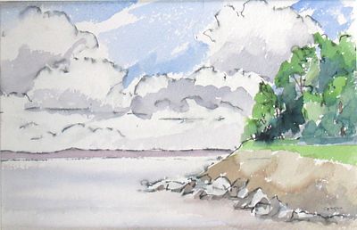 ISOBEL PAGE "BRONTE SHORELINE" PLEIN AIR WATERCOLOR
Founding member of the Escarpment Painters 