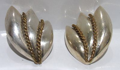 MEXICAN TAXCO LATON STERLING SILVER EARRINGS.