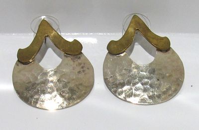TAXCO MEXICO STERLING SILVER MCM MODERNIST EARRINGS.