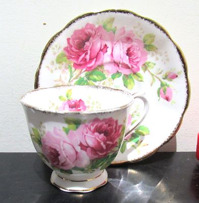 BIN PRICE $10. ROYAL ALBERT AMERICAN BEAUTY SMALL CUP AND SAUCER.
