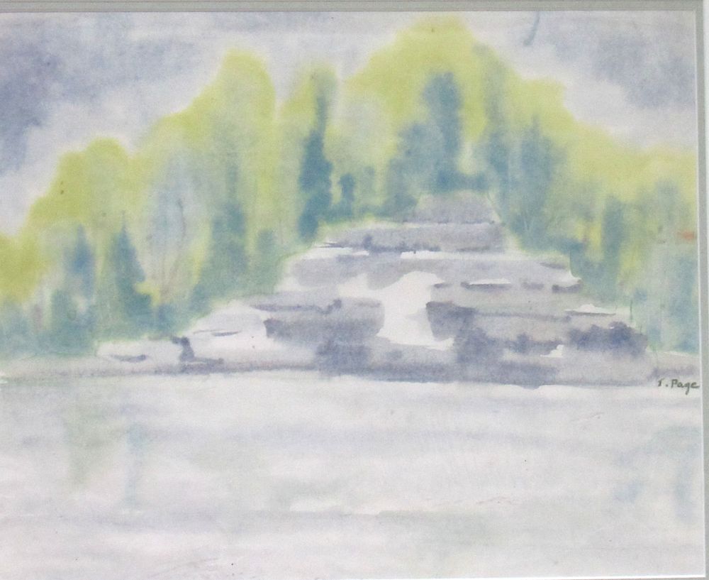 BIN PRICE $20. SIGNED ISOBEL PAGE NIAGARA ESCARPMENT WATERCOLOR PAINTING