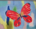 BIN PRICE $20. MIXED MEDIA COLORFUL BUTTERFLY FRAMED ART WORK. IMAGE SIZE 7" HIGH X X 9" WIDE.Image - 2