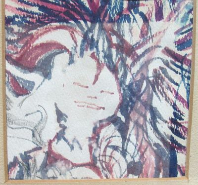 BIN PRICE $10.MCM ABSTRACT WATERCOLOR ON PAPER.