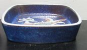 BIN PRICE $10.NILS THORSSEN ROYAL COPENHAGEN BLUE BACA FAJANCE DISH MID CENTURY DANISH MODERN.Image - 1