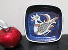 BIN PRICE $10.NILS THORSSEN ROYAL COPENHAGEN BLUE BACA FAJANCE DISH MID CENTURY DANISH MODERN.Image - 2