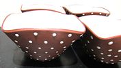 BIN PRICE $10.4 MCM GRAVEREN NORSK NORWAY POLKA DOT PORCELAIN BOWLS. MINT CONDITION. ALL FOR Image - 1