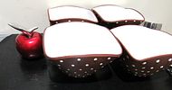 BIN PRICE $10.4 MCM GRAVEREN NORSK NORWAY POLKA DOT PORCELAIN BOWLS. MINT CONDITION. ALL FOR Image - 4