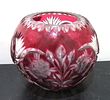 SOLD SOLD SOLD BIN PRICE $25. STUNNING VINTAGE CUT TO CLEAR RUBY ROSE BOWL MINT CONDITION. 5" Image - 1