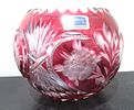 SOLD SOLD SOLD BIN PRICE $25. STUNNING VINTAGE CUT TO CLEAR RUBY ROSE BOWL MINT CONDITION. 5" Image - 2