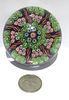 BIN PRICE $20.VINTAGE MURANO MILLEFIORI PAPERWEIGHT. FOIL LABEL REMOVED.Image - 1