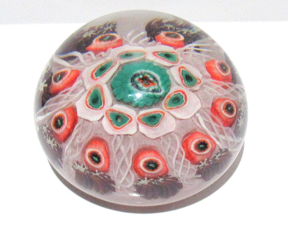 BIN PRICE $20.VINTAGE MURANO MILLEFIORI PAPERWEIGHT. FOIL LABEL REMOVED
