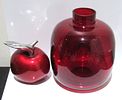 BIN PRICE $10.C.1960S MCM MODERNIST RUBY ART GLASS VASE. MARKED GERMANY ON BASE.Image - 1