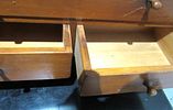 BIN PRICE $25. VINTAGE PINE 3 DRAWER CLOCK SHELF.Image - 5