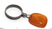 BIN PRICE $15. VINTAGE BALTIC AMBER STERLING SILVER PENDANT/DANGLER RING.Image - 2