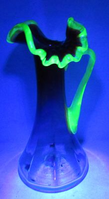 VICTORIAN CRANBERRY/URANIUM GLASS VASE/EWER.
