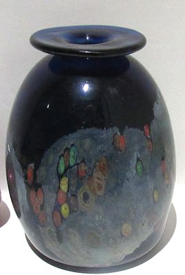 SIGNED M.ROBB MCM STUDIO GLASS VASE. 1970'S