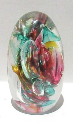 STUNNING SIGNED ART GLASS PAPERWEIGHT.