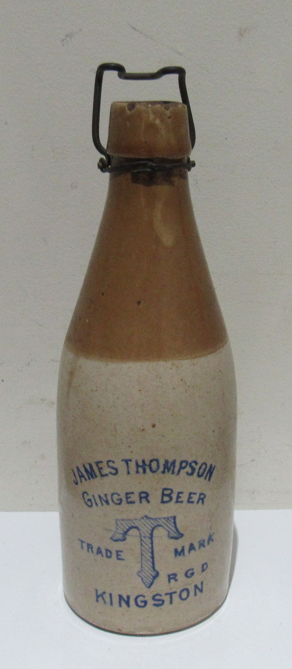 SOLD SOLD SOLD WITH BUY-IT-NOW PRICE $35. JAMES THOMPSON KINGSTON ONTARIO GINGER BEER BOTTLE.