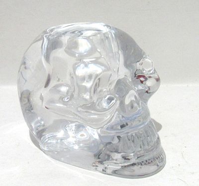 BUY-IT-NOW PRICE $10. CRYSTAL SKULL MOTIF VOTIVE.