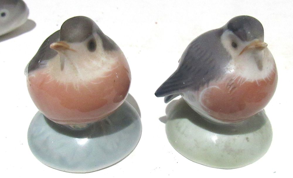 Lot 314: BUY-IT-NOW PRICE $20. PAIR ROYAL COPENHAGEN DENMARK BABY ROBINS FIGURINES. 2238.
