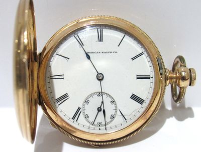 14KT GOLD AMERICAN WALTHAM POCKET WATCH. TESTED AND WORKING. COMES WITH KEY. 63 GRAMS TOTAL WEIGHT..