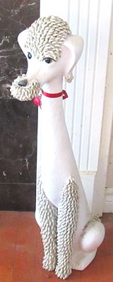 C.1950'S LARGE (OVER 2 FEET 5 " HIGH) ITALIAN SPAGHETTI POODLE FIREPLACE DOG.
