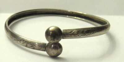 BUY-IT-NOW PRICE $35. CHILD'S STERLING SILVER BANGLE BRACELET.