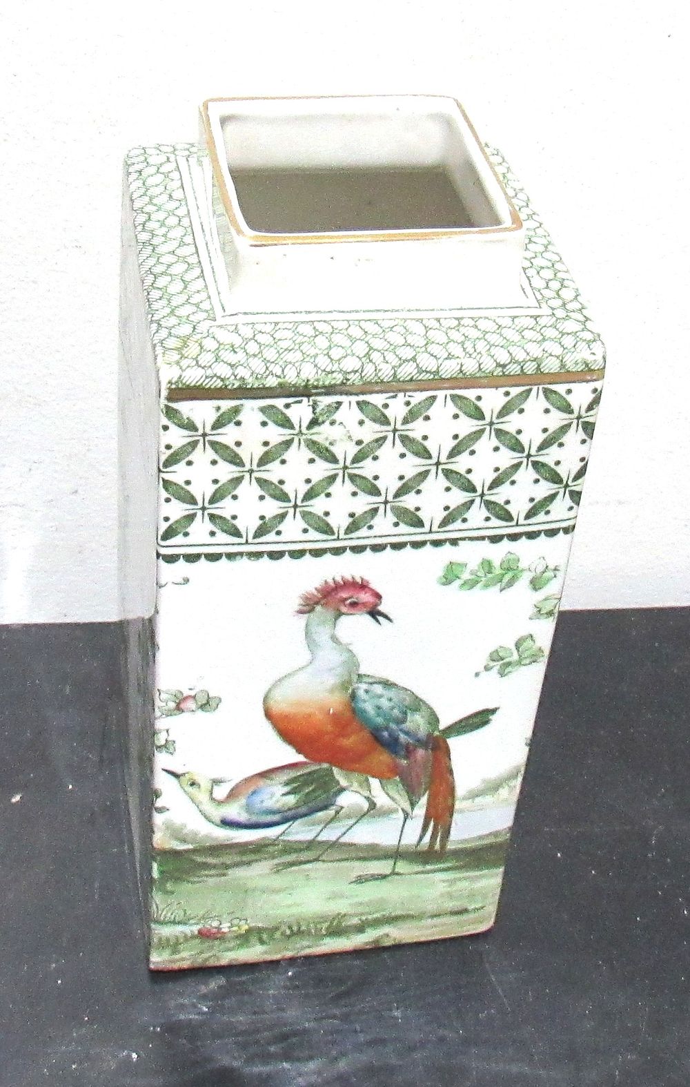 Lot 563: BUY-IT-NOW PRICE $10.. CORONAWARE "CHANTILLY" HAND DECORATED BIRD OF PARADISE VASE.