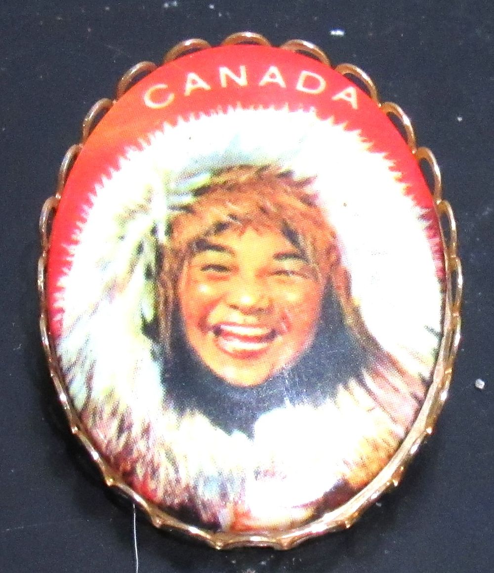 Lot 583: BUY-IT-NOW PRICE $25. RARE INUIT C.1950S SOUVENIR BROOCH.