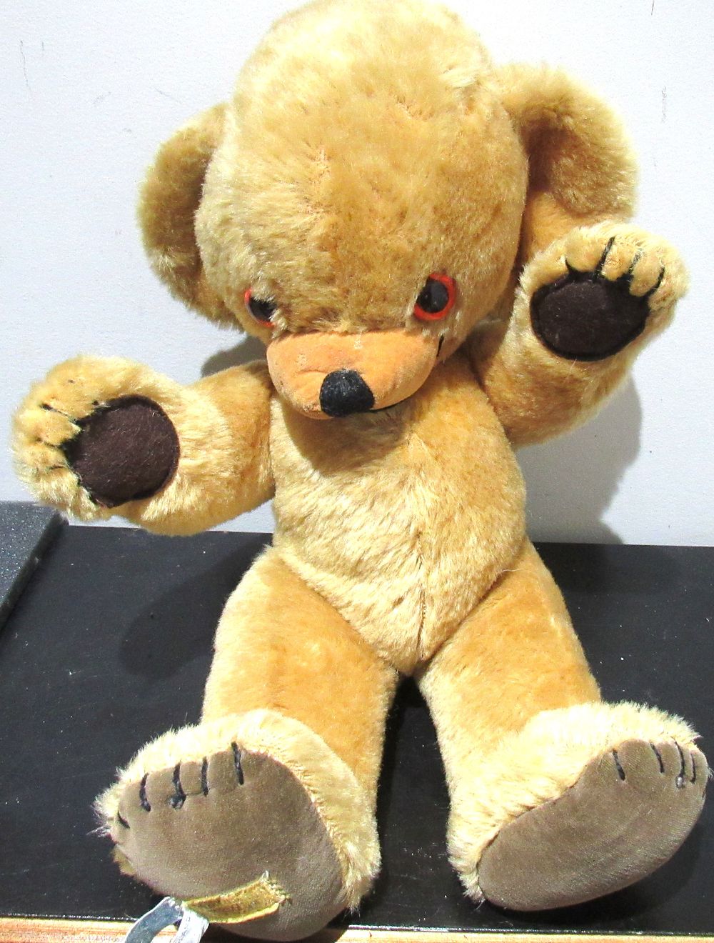 Lot 594: BUY-IT-NOW PRICE $95. MERRY THOUGHT CHEEKY BEAR. SOLD THROUGH HOLT RENFREW STORES IN CANADA. VG CONDITION WITH MINOR HAIR LOSS. PLEASE VIEW ALL PHOTOS.