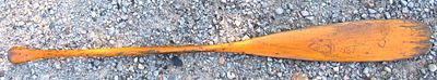 BUY-IT-NOW PRICE $45. ANTIQUE ONTARIO PADDLE WITH GREAT PATINA FROM USE. EARLY FOLK ART FISH 