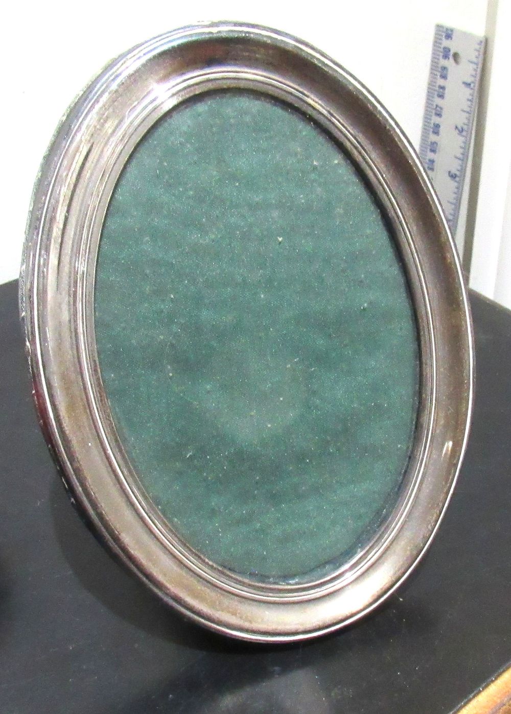 Lot 616: BUY-IT-NOW $25. ANTIQUE ENGLISH HALLMARKS STERLING SILVER OVAL PICTURE FRAME.