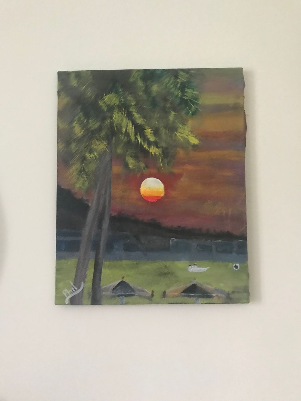 Lot 233: Contemporary School, Stylised Sunset Landscape