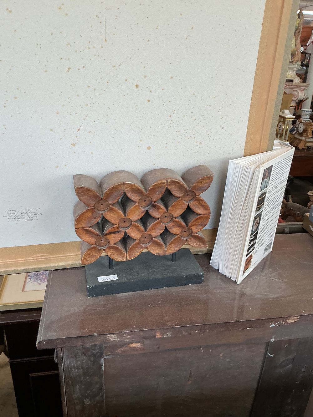 Lot 287: Carved Wooden Textile Printing Block on Modern Display Stand