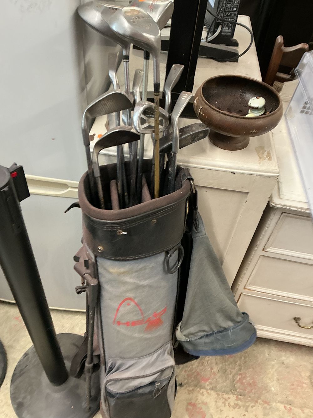Lot 309: An Assortment of Golf Clubs and Bag Including Hawk Metal Woods