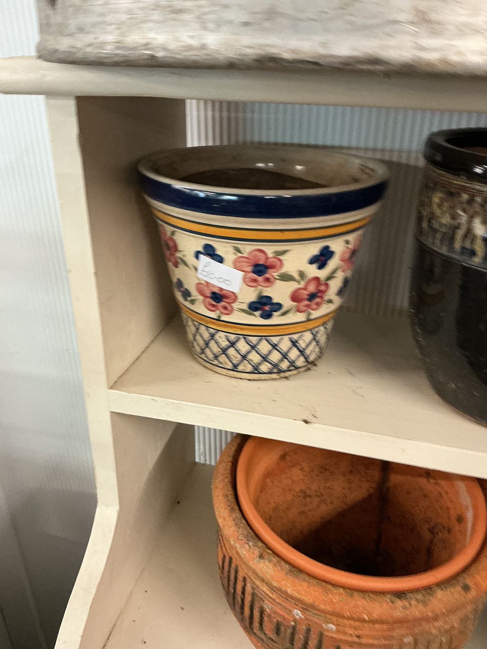 Lot 355: A Hand-Painted Ceramic Planter Attributed to Tierra Fina