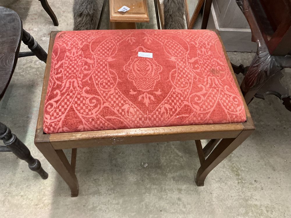 Lot 450: Mid-20th Century Rectangular Upholstered Dressing Stool