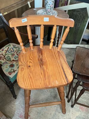 A Pine Spindle-Back Dining Chair in a Traditional English Country Style