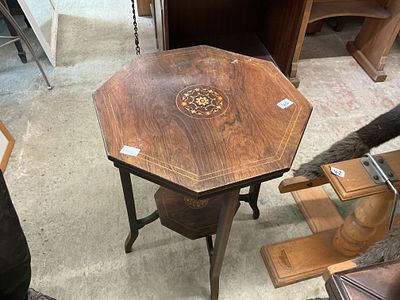 Edwardian Inlaid Rosewood Octagonal Occasional Table