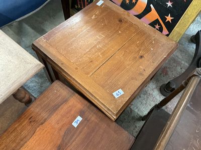 A Square Pine Side Table