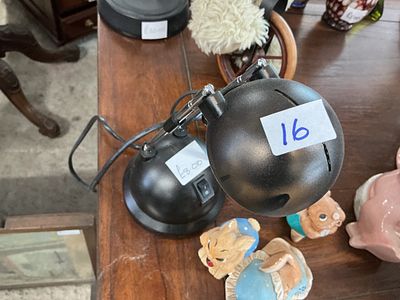 A Mid-Century Modern Style Black Eyeball Desk Lamp