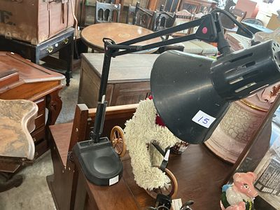 Black Metal and Plastic Balanced-Arm Adjustable Desk Lamp