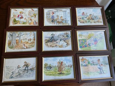 A Collection of Framed Humorous Country Life Prints after John Paley. A collection of framed 