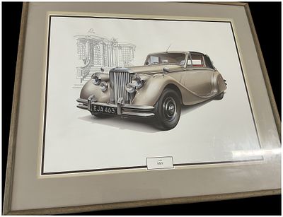 British School, Late 20th Century, '1950 Jaguar Mark V Drophead Coupe'. An automotive 
