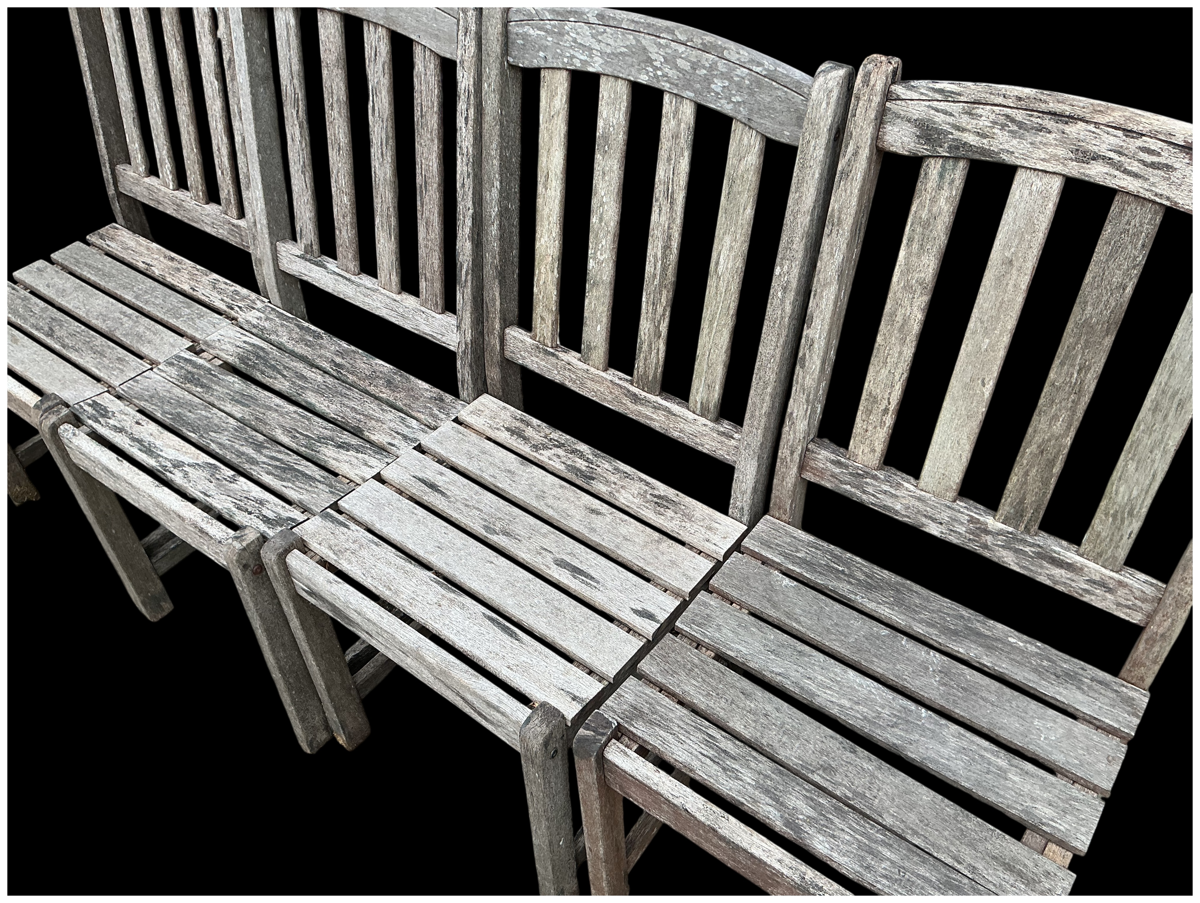A Set of Weathered Hardwood Garden Seats