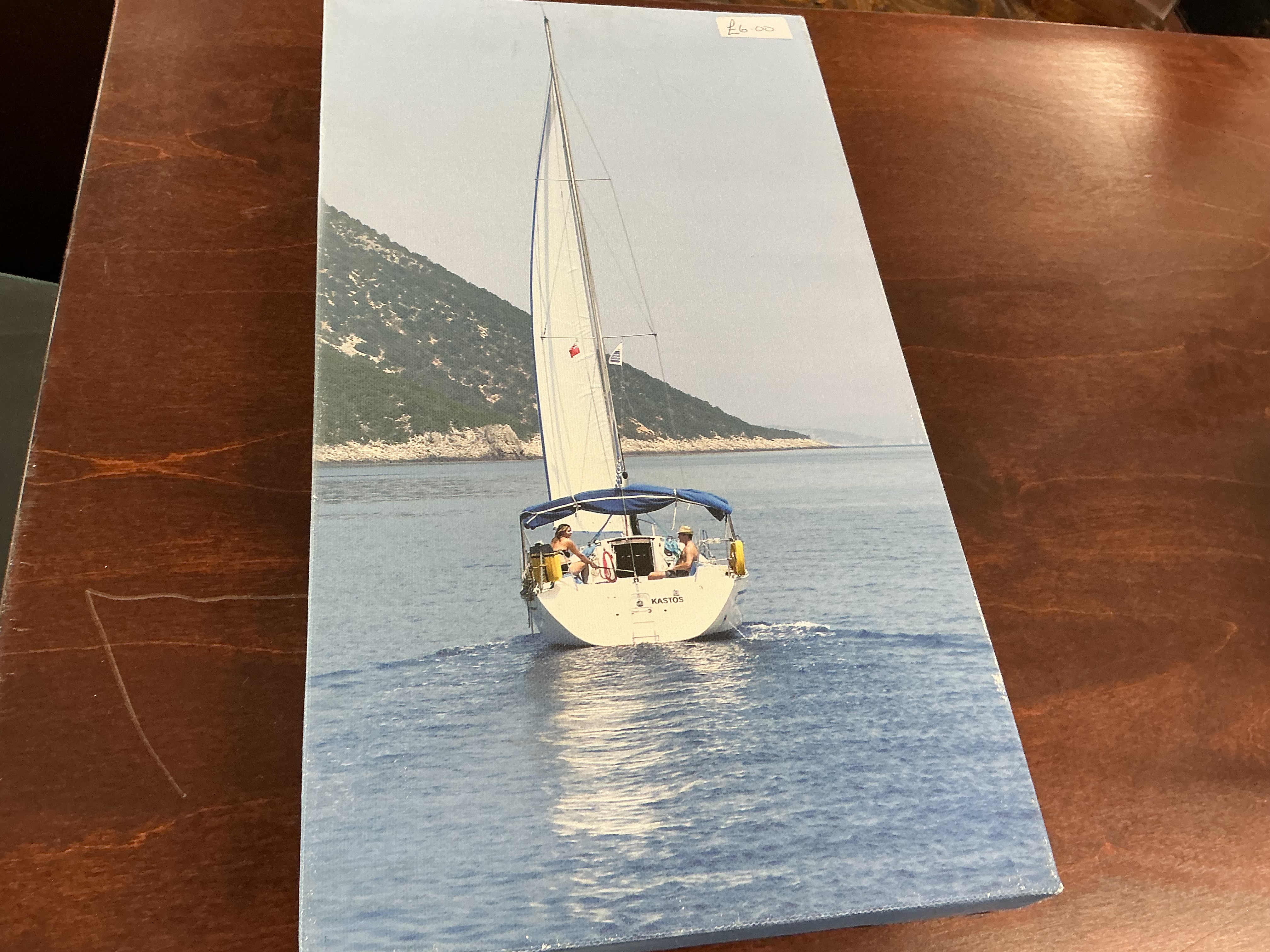 Contemporary Photographic Print on Canvas Depicting the Sailing Yacht Kastos