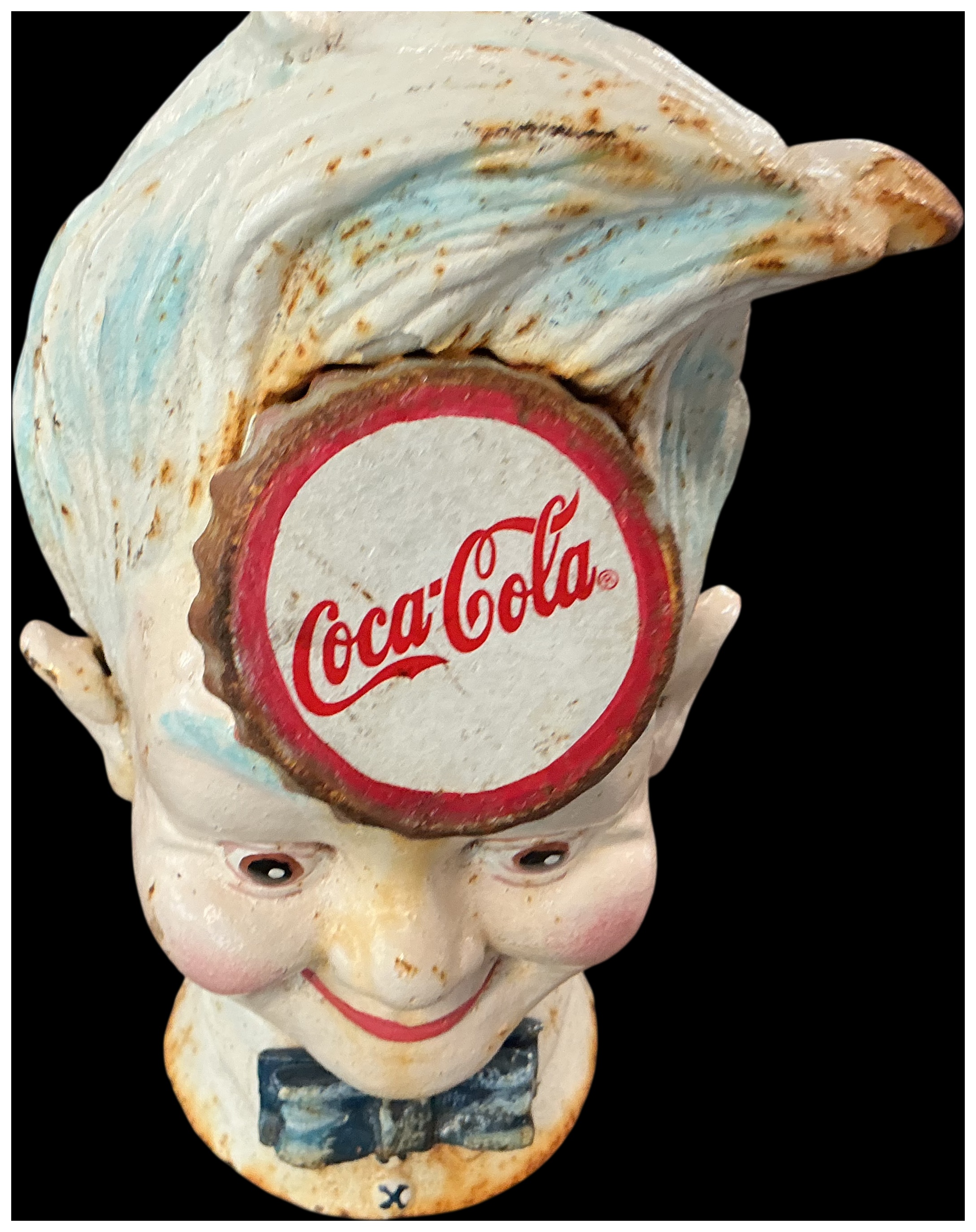 Cast Iron Coca-Cola Sprite Boy Advertising Still Bank